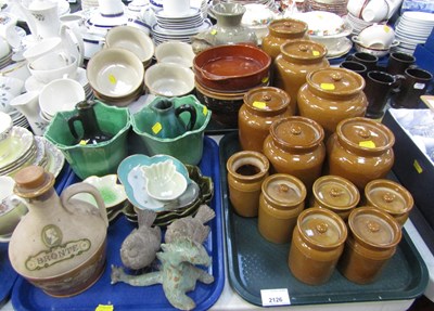 Lot 2126 - Ceramics in the form of stoneware jars with...