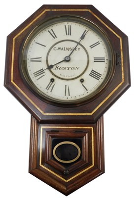 Lot 516 - A late 19thC American mahogany cased drop dial...