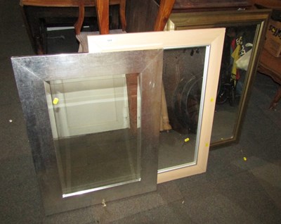 Lot 1054 - Three rectangular framed mirrors.
