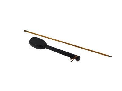 Lot 399 - An ebonised shillelagh or club, with a leather...