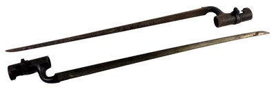 Lot 514 - Two 19thC socket bayonets, each 51cm long.