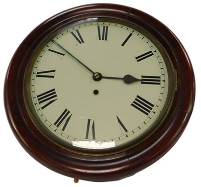 Lot 443 - A Victorian mahogany cased wall clock, the...