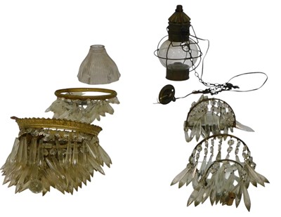 Lot 518 - A group of 20thC light fittings, to include a...