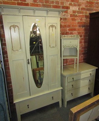 Lot 1006 - A green painted and gilt highlighted bedroom...