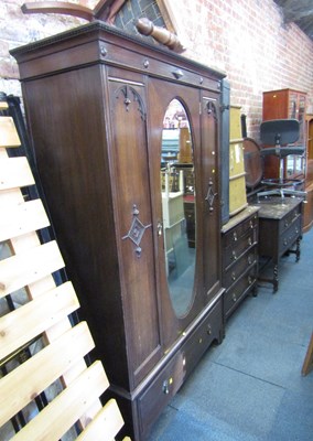 Lot 1026 - An oak bedroom suite, consisting of a single...