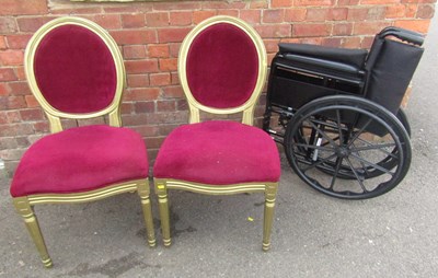 Lot 1032A - A pair of giltwood open dining or lounge...