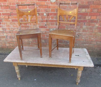 Lot 1034 - A rustic coffee table, with turned supports,...
