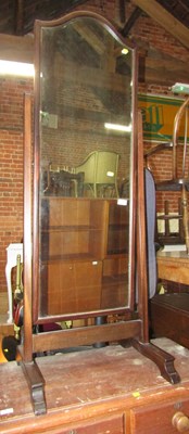Lot 1009 - A mahogany framed cheval mirror.