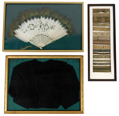 Lot 276 - A Victorian mourning jacket, with black lace...