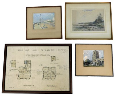 Lot 281 - F B Jowett. Coastal landscape, watercolour,...