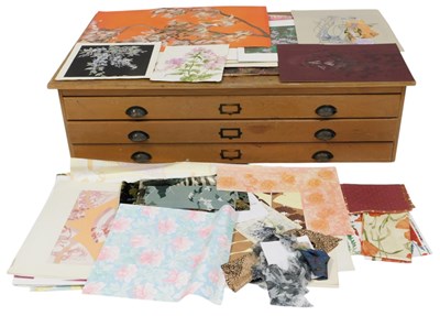 Lot 285 - An oak three drawer partial plan chest, each...