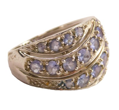 Lot 588 - A QVC 9ct white gold and tanzanite ring, set...