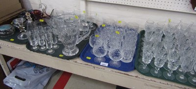 Lot 2002 - Glassware, including cut glass whisky tumblers,...