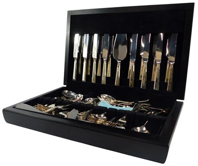 Lot 521 - A silver plated canteen of cutlery, for eight...