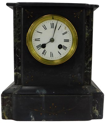 Lot 524 - A Victorian black slate and marble mantel...