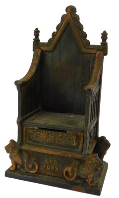 Lot 527 - A commemorative cast metal Coronation throne...