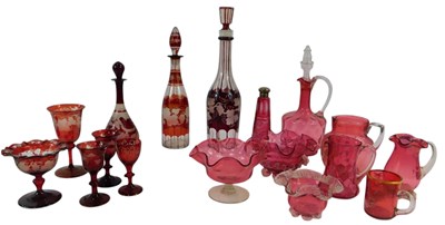 Lot 557 - A group of Victorian cranberry coloured...