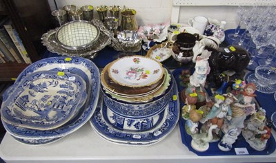 Lot 2009 - Blue and white ceramics, including meat plates,...