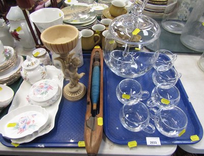 Lot 2033 - A large glass punch bowl set, including label,...