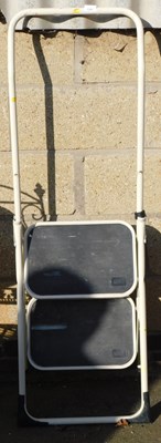 Lot 1197 - A white two-step step ladder.