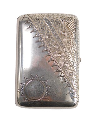 Lot 620 - A Russian white metal cigarette case, the lid...