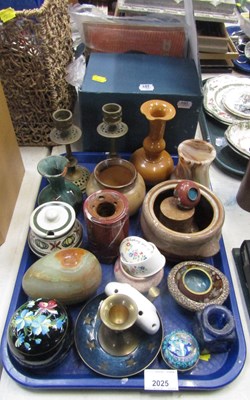 Lot 2025 - Decorative wares, including candlesticks,...
