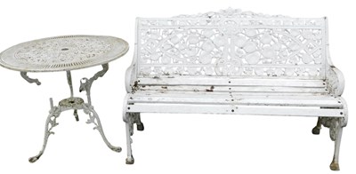 Lot 681 - A white painted cast iron nasturtium pattern...