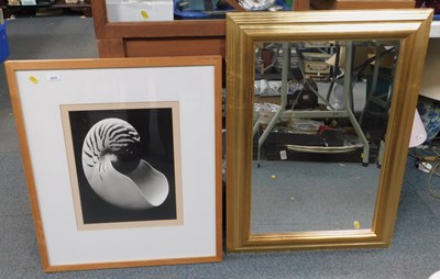 Lot 2059 - A rectangular gilt framed bevelled mirror,...