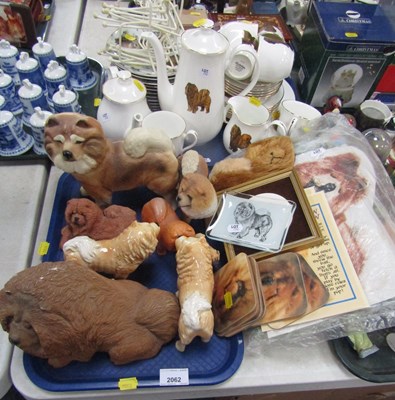 Lot 2062 - Eight composition and ceramic Chow dogs, and a...