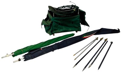 Lot 645 - A Maver umbrella, another umbrella, bank...