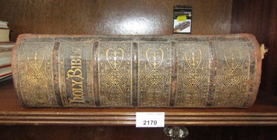 Lot 2170 - A large leather bound Holy Bible.