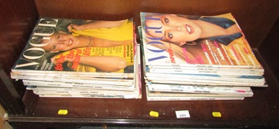 Lot 2202 - Vintage Vogue magazines. (1 shelf)