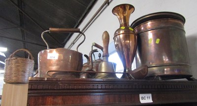 Lot 2214 - Copper ware, household decorative, including...