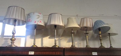 Lot 2219 - Seven table lamps, of varying design and size.