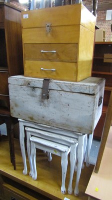 Lot 1080 - A white painted chest with iron fittings, a...