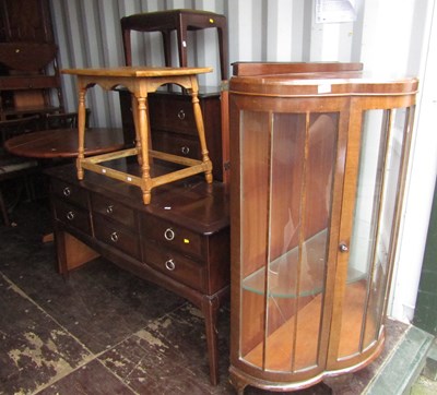 Lot 1091 - A demi lune display cabinet, with single...