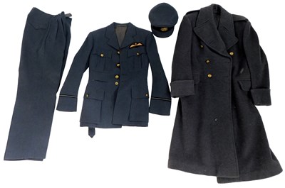 Lot 704 - An RAF blue wool overcoat, together with...