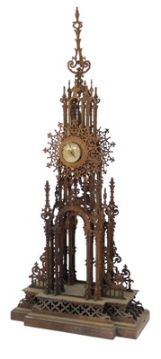Lot 707 - A 20thC wooden fretwork cathedral type...