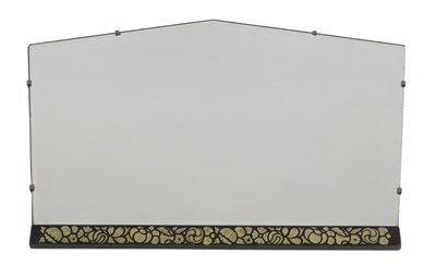 Lot 708 - An Art Deco 20thC wall mirror, the bevelled...
