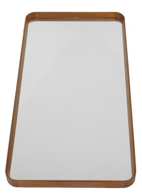 Lot 709 - A teak framed wall mirror, of rectangular form,...