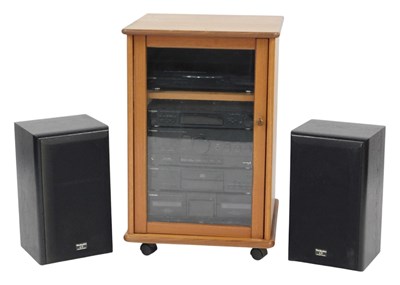 Lot 711 - A Technics sound system, comprising turntable,...