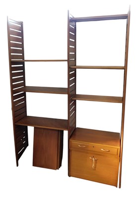 Lot 712 - A Ladderax style teak room unit, arrangement...