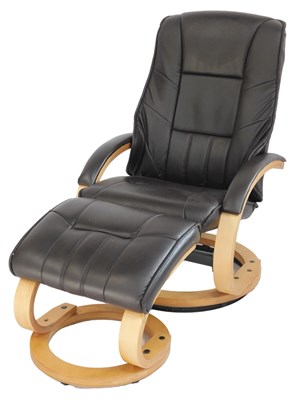 Lot 726 - A Stressless style brown leather armchair, on...