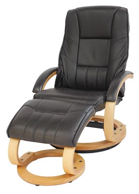 Lot 728 - A Stressless style brown leather armchair, on...