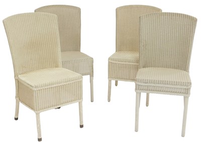 Lot 737 - A set of four cream painted Lloyd Loom high...