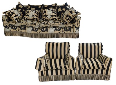 Lot 743 - A Duresta sofa suite, comprising a three...