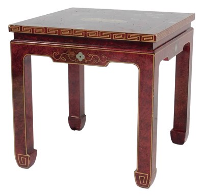 Lot 745 - A 20thC Oriental red lacquer occasional...