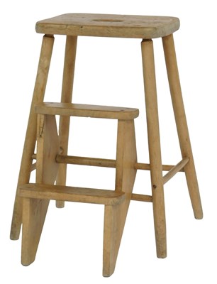 Lot 748 - A mid century beech metamorphic stool, on...