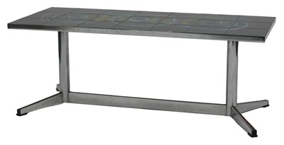Lot 750 - A 1970s tiletop coffee table in the manner of...