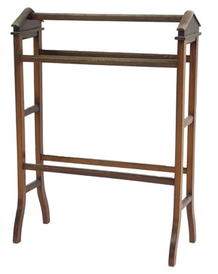 Lot 754 - An Edwardian mahogany towel rail, 81cm high,...